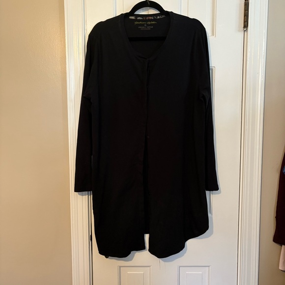 Gudrun Sjoden Black Button-Up Tunic Length Top - XL - Picture 2 of 6